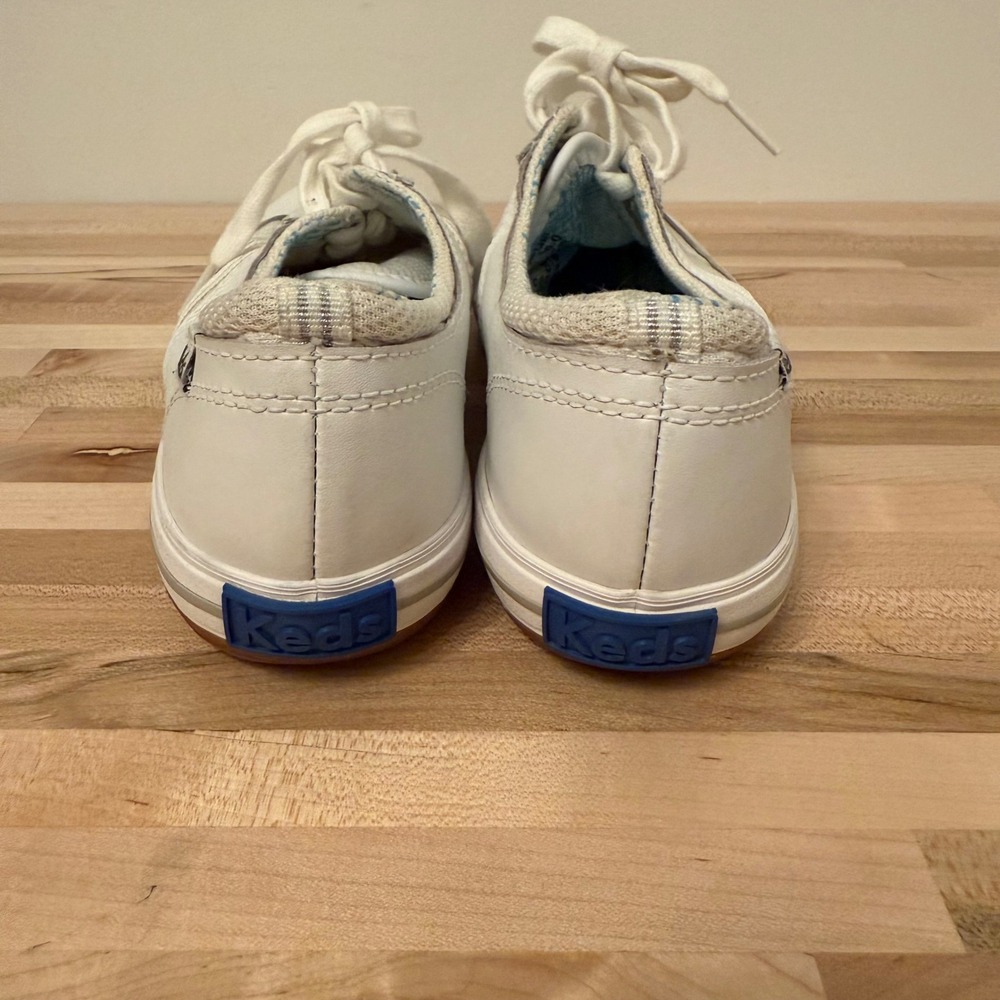 Keds Womens Size 6 White Leather‎ Sneakers Casual Lace Up Shoes - Picture 4 of 6